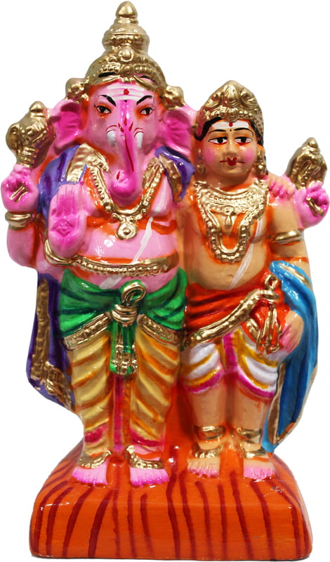 Unikk Ganesh Murugan Paper Mache Golu Doll for Navarathri (Multicolor)