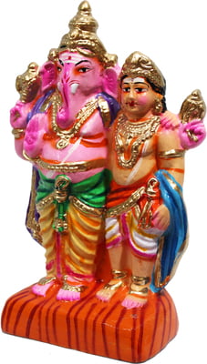 Unikk Ganesh Murugan Paper Mache Golu Doll for Navarathri (Multicolor)