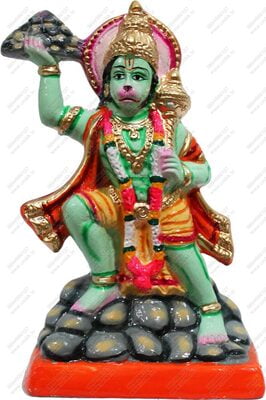 Unikk Sanjeevi Hanuman Paper Mache Golu Doll for Navarathri (Multicolor)