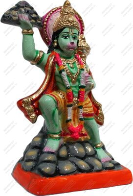 Unikk Sanjeevi Hanuman Paper Mache Golu Doll for Navarathri (Multicolor)