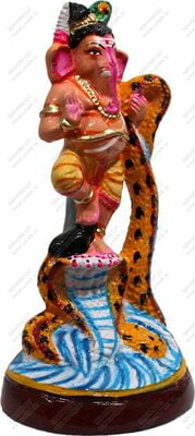 Unikk Ganesh Kalinga Narthanam Paper Mache Golu Doll for Navarathri (Multicolor)