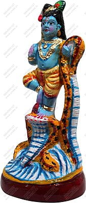 Unikk Krishna Kalinga Narthanam Paper Mache Golu Doll for Navarathri (Multicolor)
