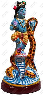 Unikk Krishna Kalinga Narthanam Paper Mache Golu Doll for Navarathri (Multicolor)
