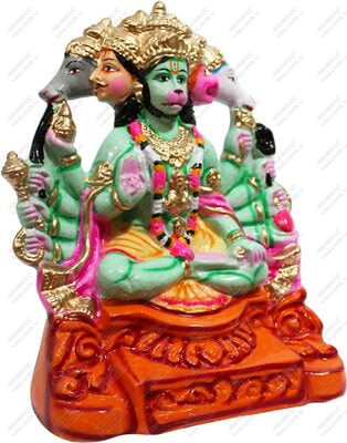 Unikk Panchamukha Hanuman Paper Mache Golu Doll for Navarathri (Multicolor) Unikk Panchamukha Hanuman Paper Mache Golu Doll for Navarathri (Multicolor)