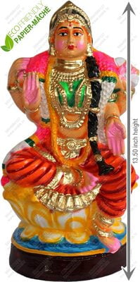 UNIKK Bala Tripurasundari 34 cm Height Made of Eco Friendly Paper Mache Multicolor