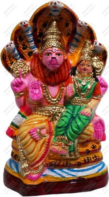 Unikk Lakshmi Narasimha Paper Mache Golu Doll for Navarathri (Multicolor)