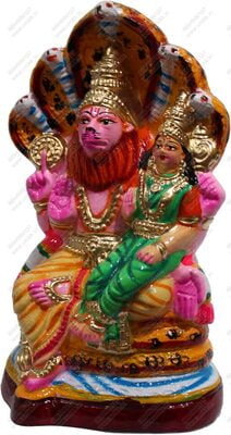 Unikk Lakshmi Narasimha Paper Mache Golu Doll for Navarathri (Multicolor)