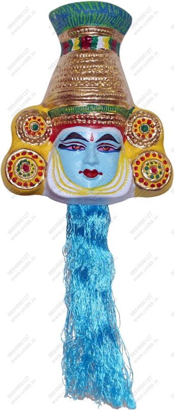 Unikk Kathakali Krishna Hanging Show Piece Made of Eco Friendly Paper Mache Multi Colour