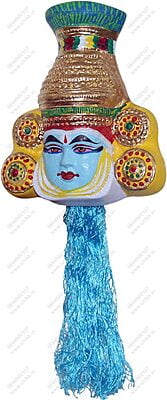 Unikk Kathakali Krishna Hanging Show Piece Made of Eco Friendly Paper Mache Multi Colour