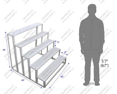 5 Steps Golu Stand Powder Coated