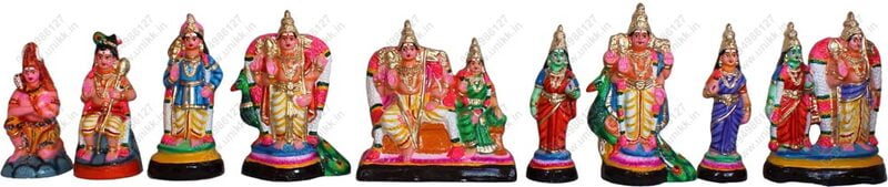 UNIKK Arupadai Veedu Set Paper Mache Navarathri Golu Doll 25 cms Height