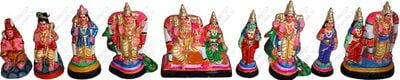 UNIKK Arupadai Veedu Set Paper Mache Navarathri Golu Doll 25 cms Height