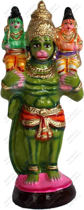 UNIKK Hanuman Carrying Ram and Lakshman Paper Mache Navarathri Golu Doll 32 cms Height UNIKK Hanuman Carrying Ram and Lakshman Paper Mache Navarathri Golu Doll 32 cms Height