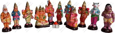 UNIKK Meenakshi Kalyanam Set 24 cm Height of 12 Pieces Made of Eco Friendly Paper Mache UNIKK Meenakshi Kalyanam Set 24 cm Height of 12 Pieces Made of Eco Friendly Paper Mache