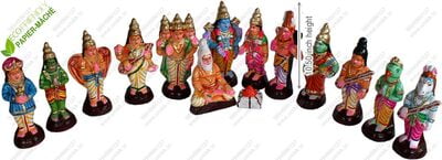 UNIKK Srinivasa Kalyanam Set 26 cm Height of 14 Pieces Made of Eco Friendly Paper Mache