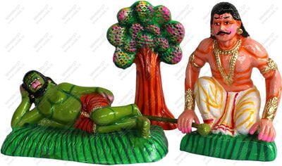 UNIKK Beema Garva Bhangam Set 20 cm Height of 3 Pieces Made of Eco Friendly Paper Mache