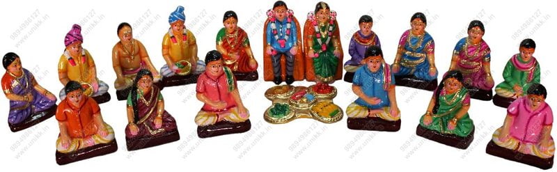 UNIKK Engagement Set 15 cm Height of 18 Pieces Made of Eco Friendly Paper Mache Multicolor UNIKK Engagement Set 15 cm Height of 18 Pieces Made of Eco Friendly Paper Mache Multicolor