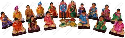 UNIKK Engagement Set 15 cm Height of 18 Pieces Made of Eco Friendly Paper Mache Multicolor UNIKK Engagement Set 15 cm Height of 18 Pieces Made of Eco Friendly Paper Mache Multicolor