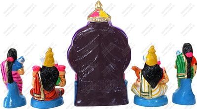 UNIKK Rajeshwari Set 30 cm Height of 5 Pieces Made of Eco Friendly Paper Mache Multicolor