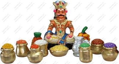 UNIKK Maaya Bazaar Set 34 cm Height of 12 Pieces Made of Eco Friendly Paper Mache Multicolor UNIKK Maaya Bazaar Set 34 cm Height of 12 Pieces Made of Eco Friendly Paper Mache Multicolor