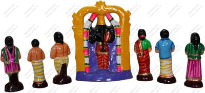 UNIKK Tirupati Netra Darsanam Set 27 cm Height of 7 Pieces Made of Paper Mache Multicolor