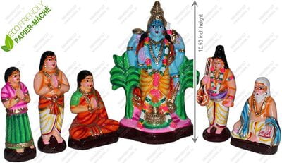 UNIKK Satyanarayana Puja Set 26 cm Height of 6 Pieces Made of Eco Friendly Paper Mache UNIKK Satyanarayana Puja Set 26 cm Height of 6 Pieces Made of Eco Friendly Paper Mache