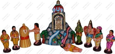 UNIKK Tirupathi Set 34 cm Height of 11 Pieces Made of Eco Friendly Paper Mache Multicolor UNIKK Tirupathi Set 34 cm Height of 11 Pieces Made of Eco Friendly Paper Mache Multicolor