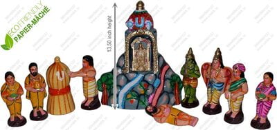 UNIKK Tirupathi Set 34 cm Height of 11 Pieces Made of Eco Friendly Paper Mache Multicolor UNIKK Tirupathi Set 34 cm Height of 11 Pieces Made of Eco Friendly Paper Mache Multicolor