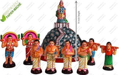 UNIKK Pazahani Malai Kavadi Set 35 cm Height of 10 Pieces Made of Paper Mache Multicolor UNIKK Pazahani Malai Kavadi Set 35 cm Height of 10 Pieces Made of Paper Mache Multicolor