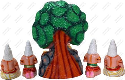 UNIKK Dakshinamoorthy Set 29 cm Height of 5 Pieces Made of Eco Friendly Paper Mache Multicolor