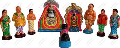 UNIKK Arunachalam Set 20 cm Height of 9 Pieces Made of Eco Friendly Paper Mache Multicolor