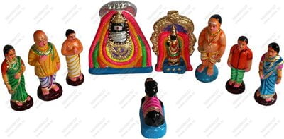 UNIKK Arunachalam Set 20 cm Height of 9 Pieces Made of Eco Friendly Paper Mache Multicolor