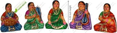 UNIKK Kacheri Set 13 cm Height of 5 Pieces Made of Eco Friendly Paper Mache Multicolor UNIKK Kacheri Set 13 cm Height of 5 Pieces Made of Eco Friendly Paper Mache Multicolor