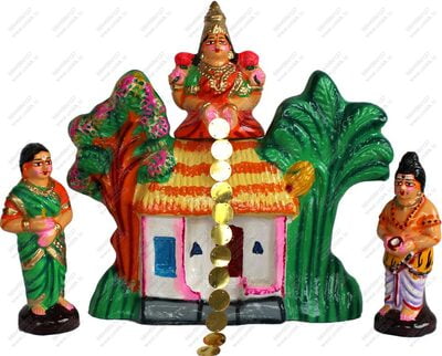 UNIKK Kanaka Dhaara Set 31 cm Height of 4 Pieces Made of Eco Friendly Paper Mache Multicolor