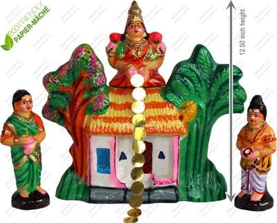 UNIKK Kanaka Dhaara Set 31 cm Height of 4 Pieces Made of Eco Friendly Paper Mache Multicolor
