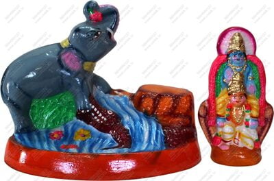 UNIKK Gajendra Moksham Set 24 cm Height of 2 Pieces Made of Eco Friendly Paper Mache UNIKK Gajendra Moksham Set 24 cm Height of 2 Pieces Made of Eco Friendly Paper Mache