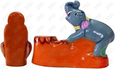 UNIKK Gajendra Moksham Set 24 cm Height of 2 Pieces Made of Eco Friendly Paper Mache UNIKK Gajendra Moksham Set 24 cm Height of 2 Pieces Made of Eco Friendly Paper Mache