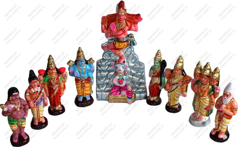 UNIKK Pradosham Set 35 cm Height of 9 Pieces Made of Eco Friendly Paper Mache Multicolor UNIKK Pradosham Set 35 cm Height of 9 Pieces Made of Eco Friendly Paper Mache Multicolor