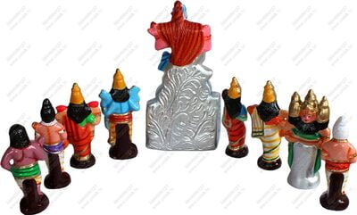 UNIKK Pradosham Set 35 cm Height of 9 Pieces Made of Eco Friendly Paper Mache Multicolor UNIKK Pradosham Set 35 cm Height of 9 Pieces Made of Eco Friendly Paper Mache Multicolor