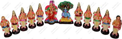 UNIKK Alwar Set 20 cm Height of 12 Pieces Made of Eco Friendly Paper Mache Multicolor