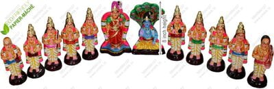UNIKK Alwar Set 20 cm Height of 12 Pieces Made of Eco Friendly Paper Mache Multicolor