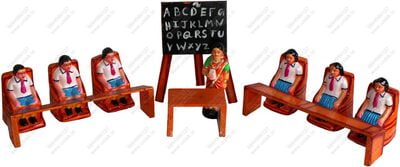 UNIKK School Set 25 cm Height of 11 Pieces Made of Eco Friendly Paper Mache Multicolor UNIKK School Set 25 cm Height of 11 Pieces Made of Eco Friendly Paper Mache Multicolor