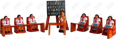 UNIKK School Set 25 cm Height of 11 Pieces Made of Eco Friendly Paper Mache Multicolor UNIKK School Set 25 cm Height of 11 Pieces Made of Eco Friendly Paper Mache Multicolor