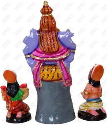 UNIKK Iswarya Kuberan Set 34 cm Height of 3 Pieces Made of Eco Friendly Paper Mache Multicolor