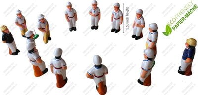 UNIKK Cricket Set 12 cm Height of 14 Pieces Made of Eco Friendly Paper Mache Multicolor UNIKK Cricket Set 12 cm Height of 14 Pieces Made of Eco Friendly Paper Mache Multicolor