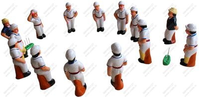 UNIKK Cricket Set 12 cm Height of 14 Pieces Made of Eco Friendly Paper Mache Multicolor UNIKK Cricket Set 12 cm Height of 14 Pieces Made of Eco Friendly Paper Mache Multicolor