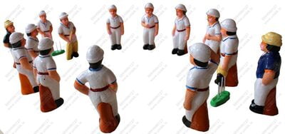 UNIKK Cricket Set 12 cm Height of 14 Pieces Made of Eco Friendly Paper Mache Multicolor UNIKK Cricket Set 12 cm Height of 14 Pieces Made of Eco Friendly Paper Mache Multicolor