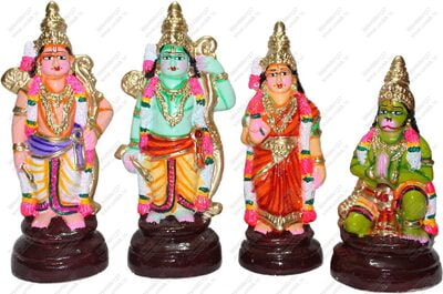 UNIKK Ramar Set 26 cm Height of 4 Pieces Made of Eco Friendly Paper Mache Multicolor