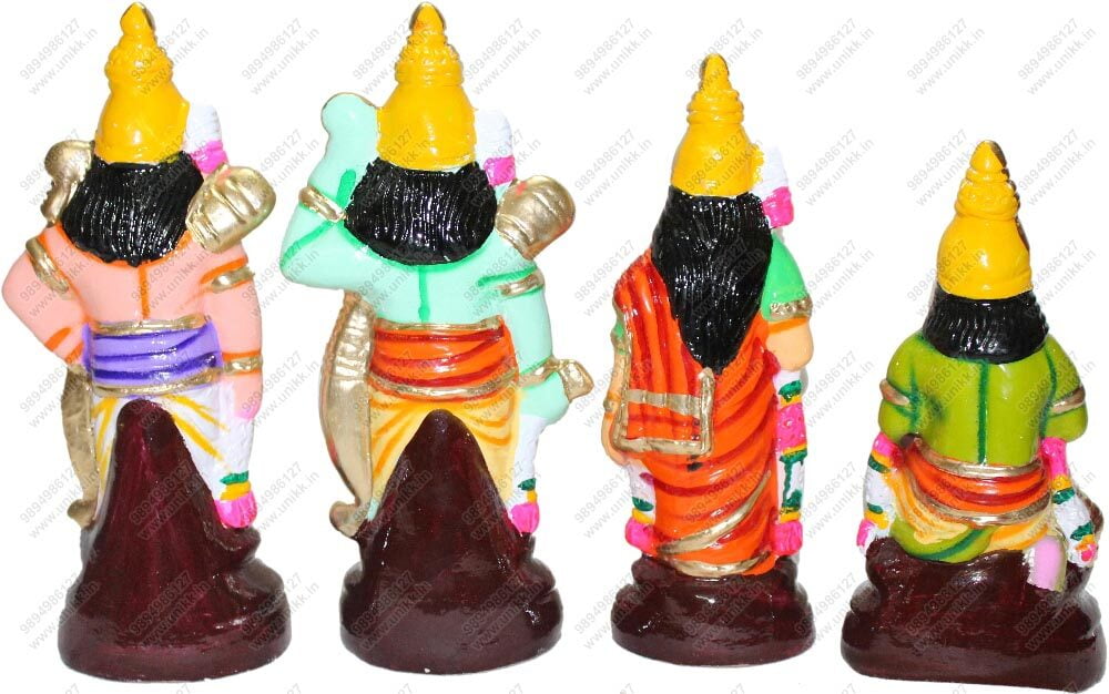 UNIKK Ramar Set Paper Mache Navarathri Golu Doll of 27 cm Height Multicolor