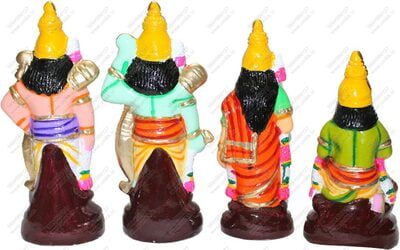 UNIKK Ramar Set 26 cm Height of 4 Pieces Made of Eco Friendly Paper Mache Multicolor